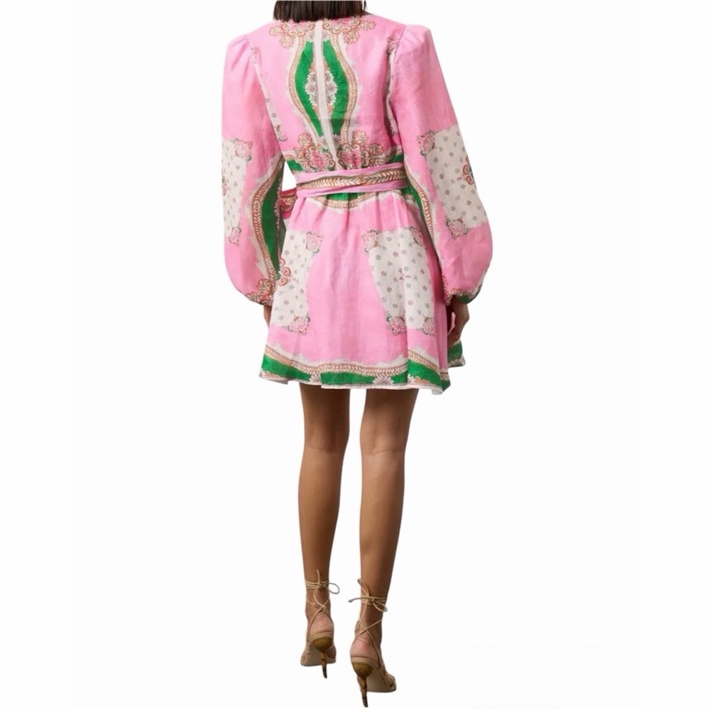 Kate Ford Mantilla Mini Dress in Pink Size 4 (US 12) - Picture 3 of 7